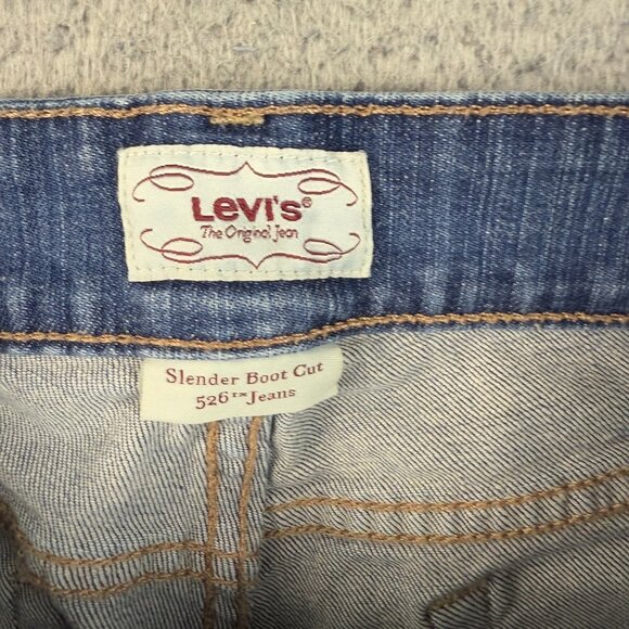Levi's Women's Size 8 Medium 526 Slender Boot Cut Blue Denim Jeans Cotton Blend - Picture 5 of 8